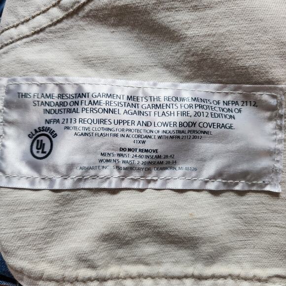 Carhartt FR Jeans Mens 33x36 Carpenter Pants Fire Resistant 2112 CAT 2 Workwear - Picture 16 of 16